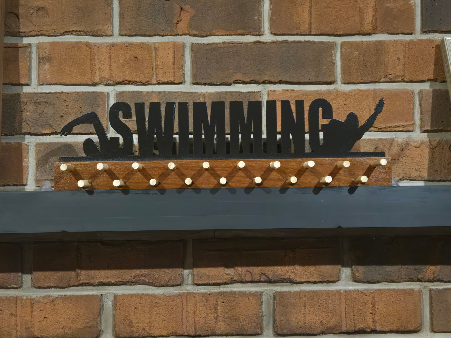 Swimming Hardwood Medal Display