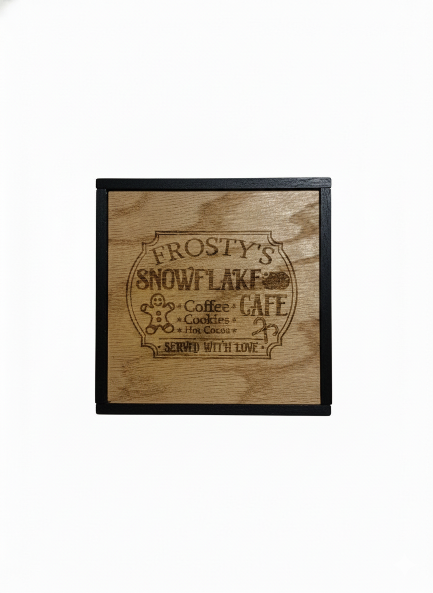 Frosty's Snowflake Cafe - Wooden Sign