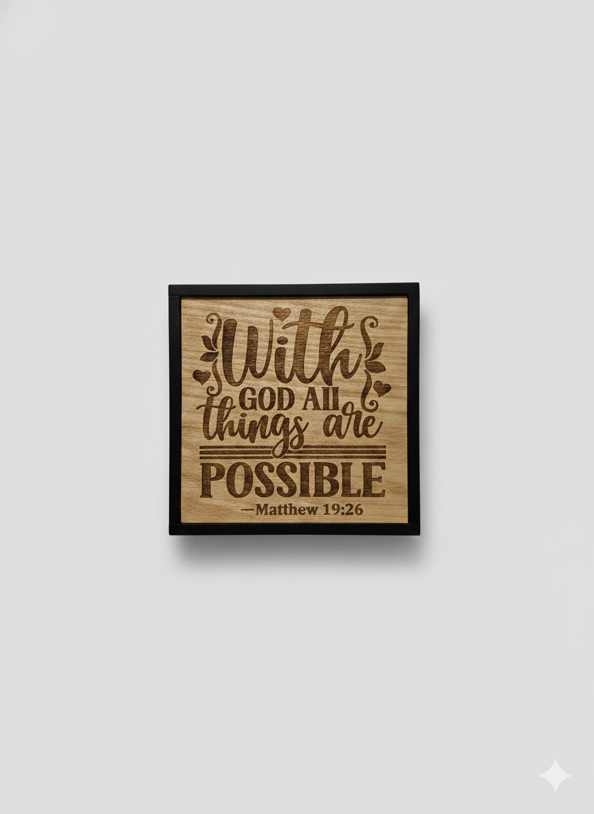 With God All Things are Possible - Wooden Sign
