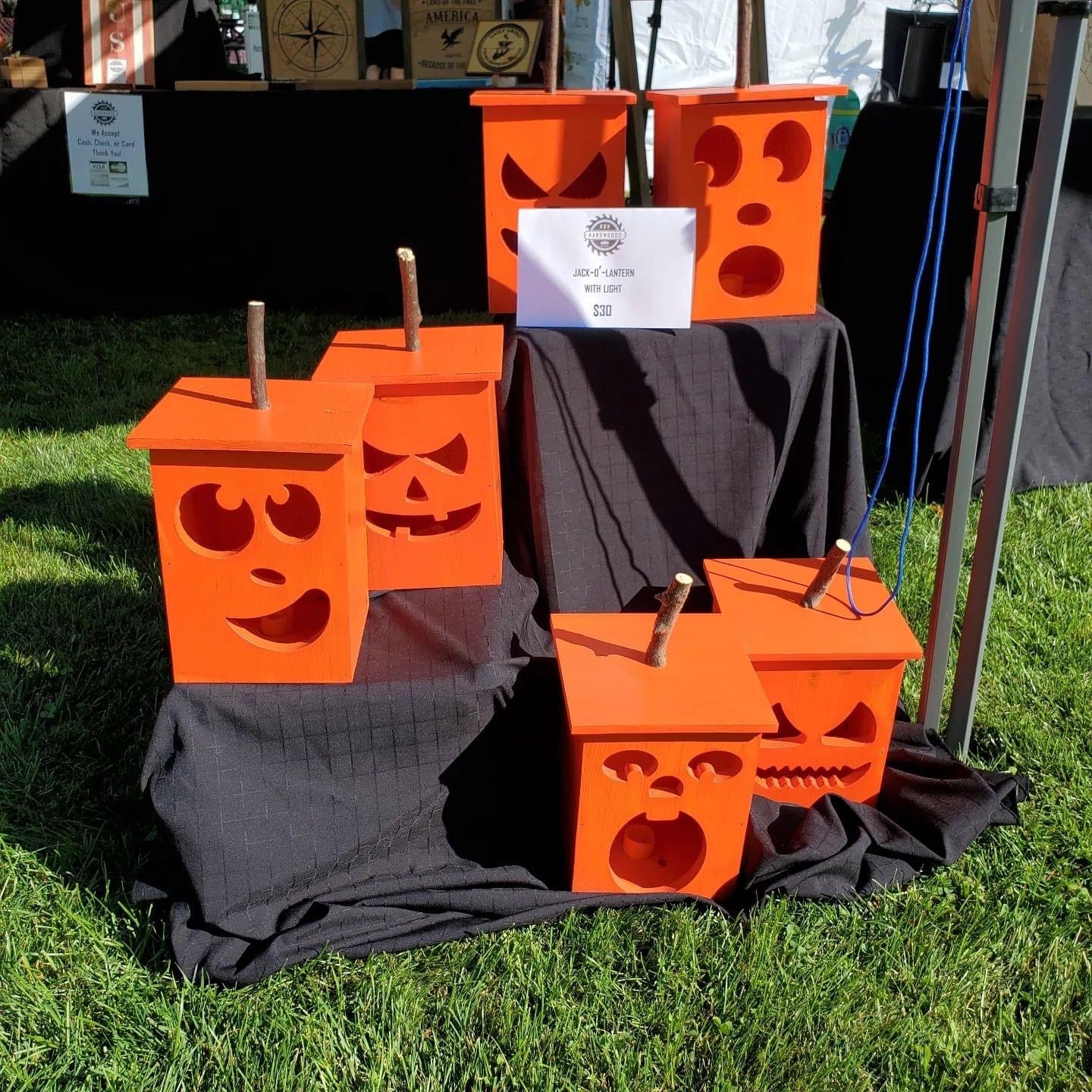 Wooden Jack-O-Lantern