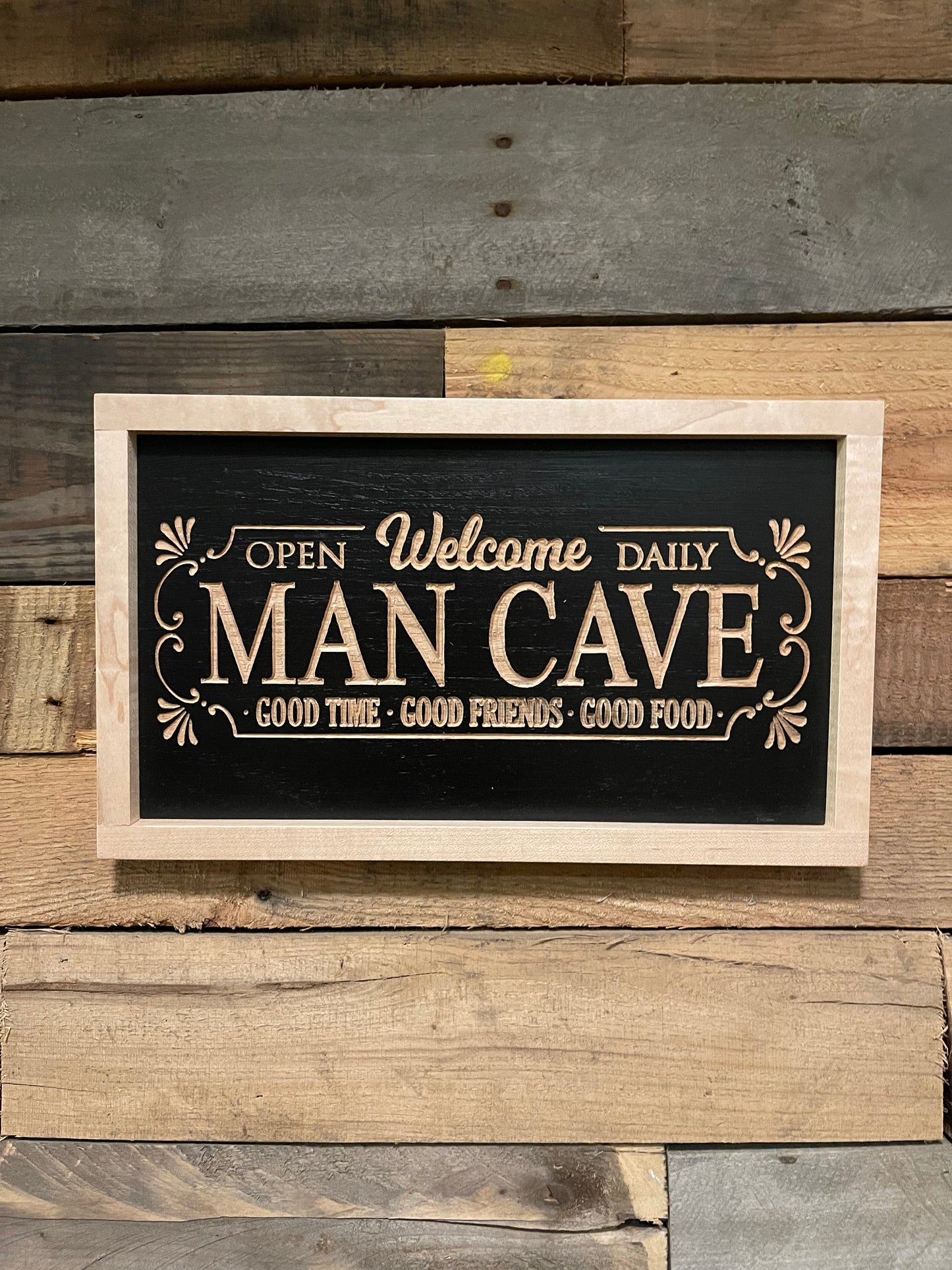 Man Cave Framed Sign
