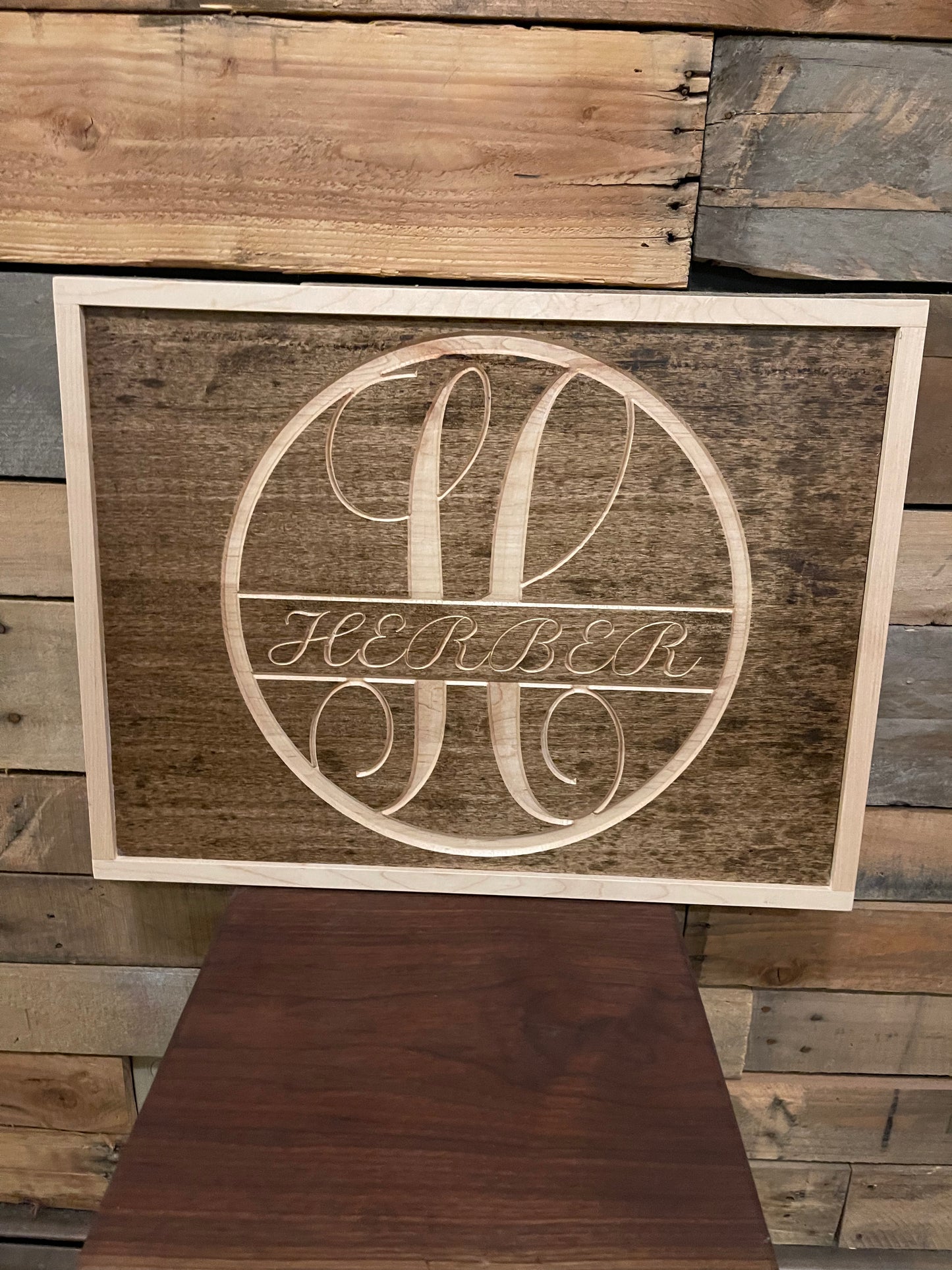 Wood Framed Monogram