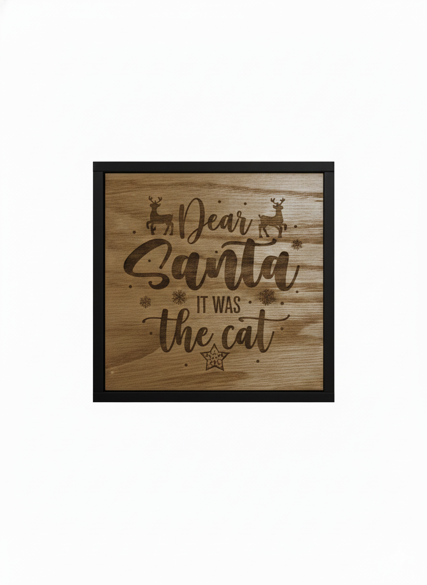 Dear Santa, It was the Cat - Wooden Sign