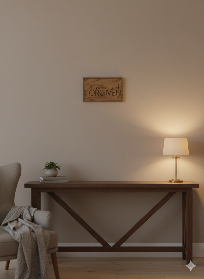 Not Perfect, Just Forgiven - 6"x10" Wooden Sign