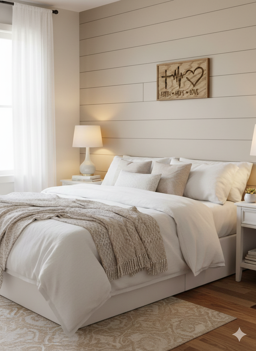 Faith, Hope, Love - 6"x10" Wooden Sign