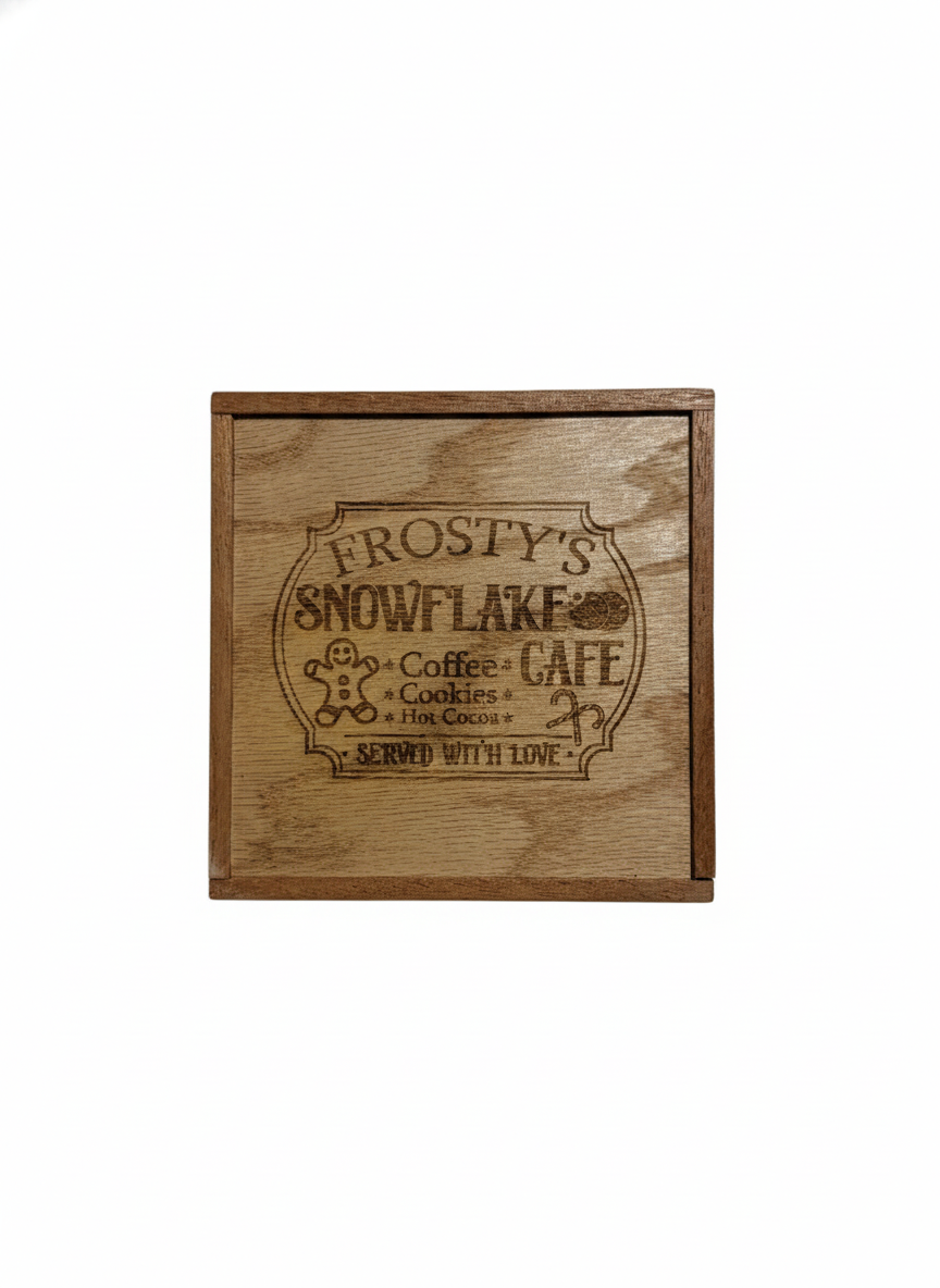 Frosty's Snowflake Cafe - Wooden Sign