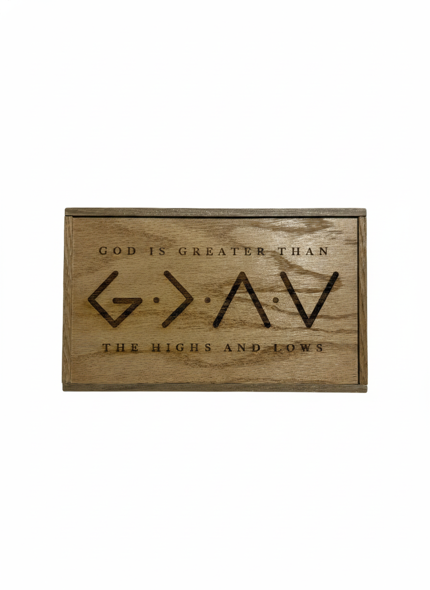 God is Greater Than the Highs and The Lows - 6"x10" Wooden Sign