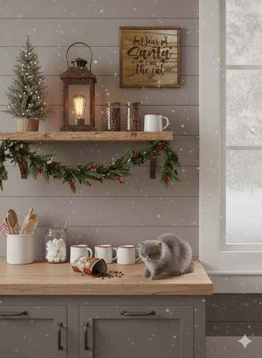 Dear Santa, It was the Cat - Wooden Sign