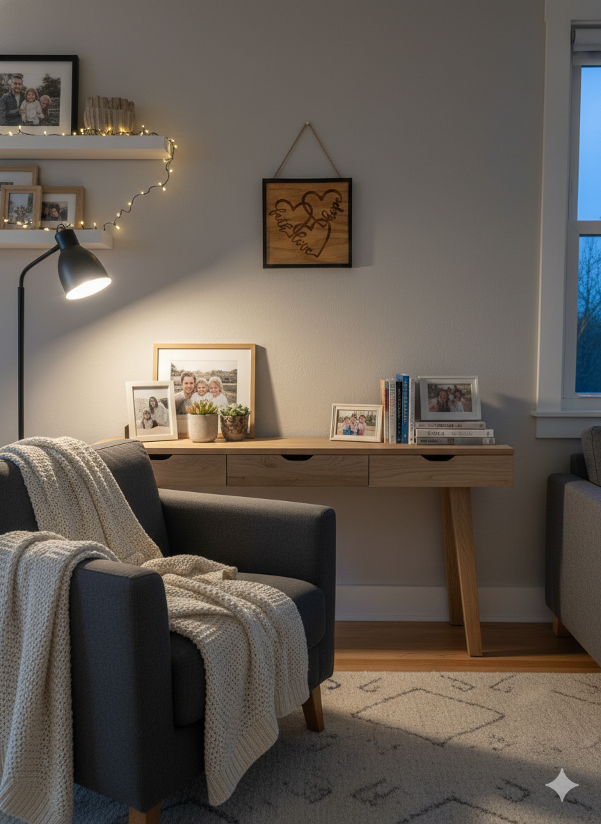 Faith, Hope, Love Hearts - Wooden Sign