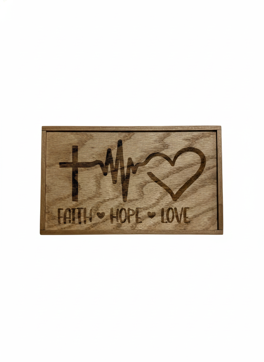 Faith, Hope, Love - 6"x10" Wooden Sign