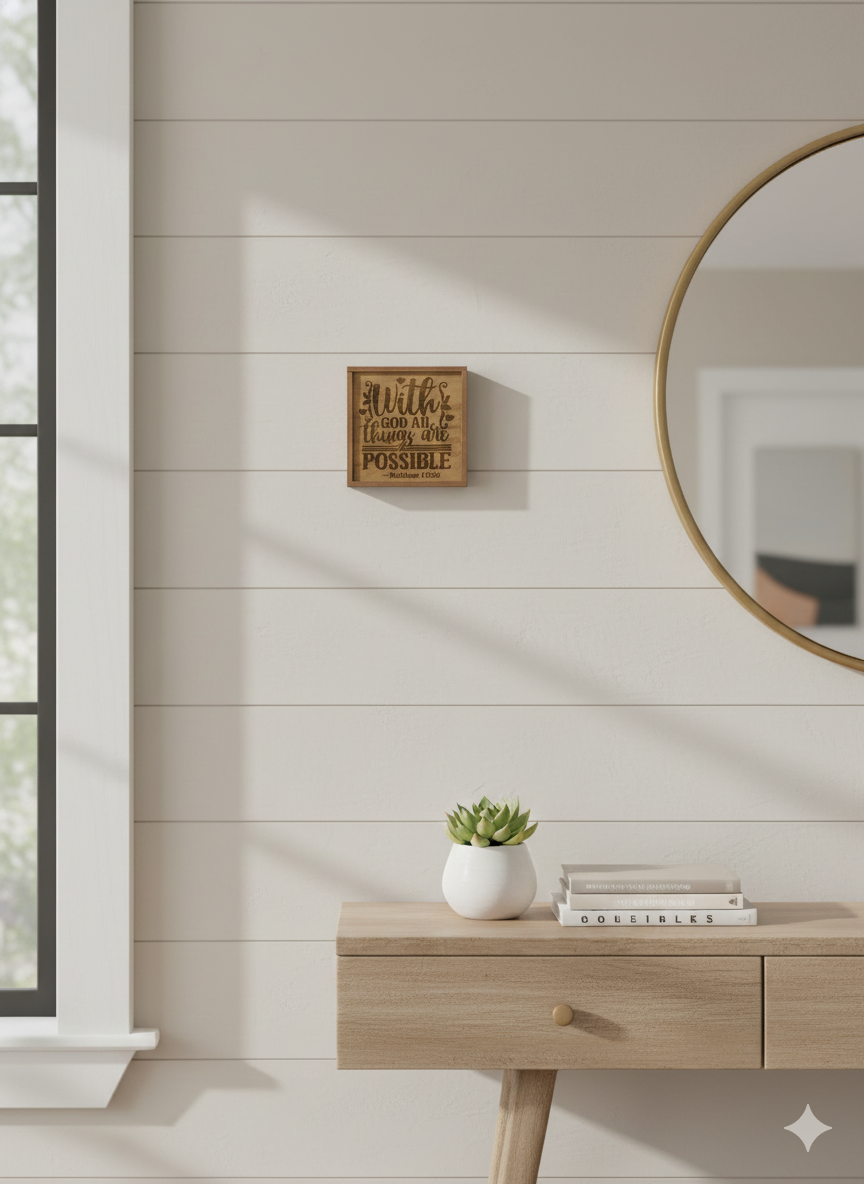 With God All Things are Possible - Wooden Sign