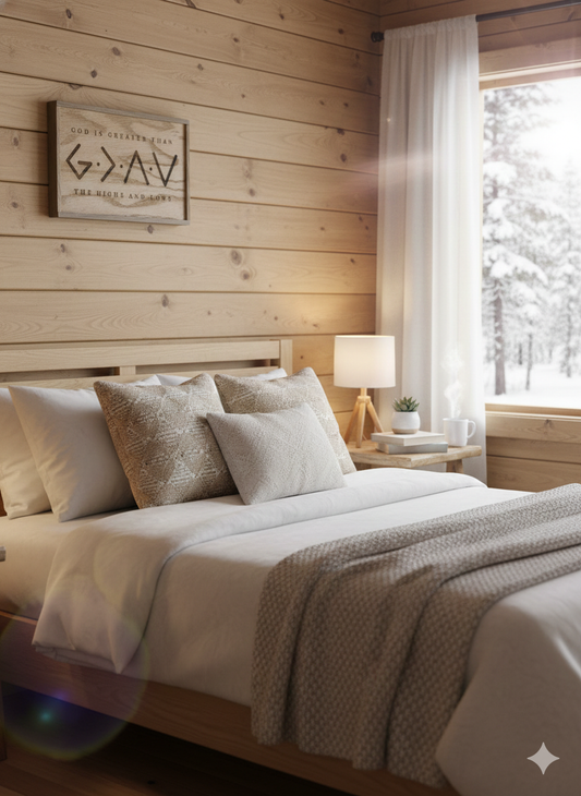 God is Greater Than the Highs and The Lows - 6"x10" Wooden Sign