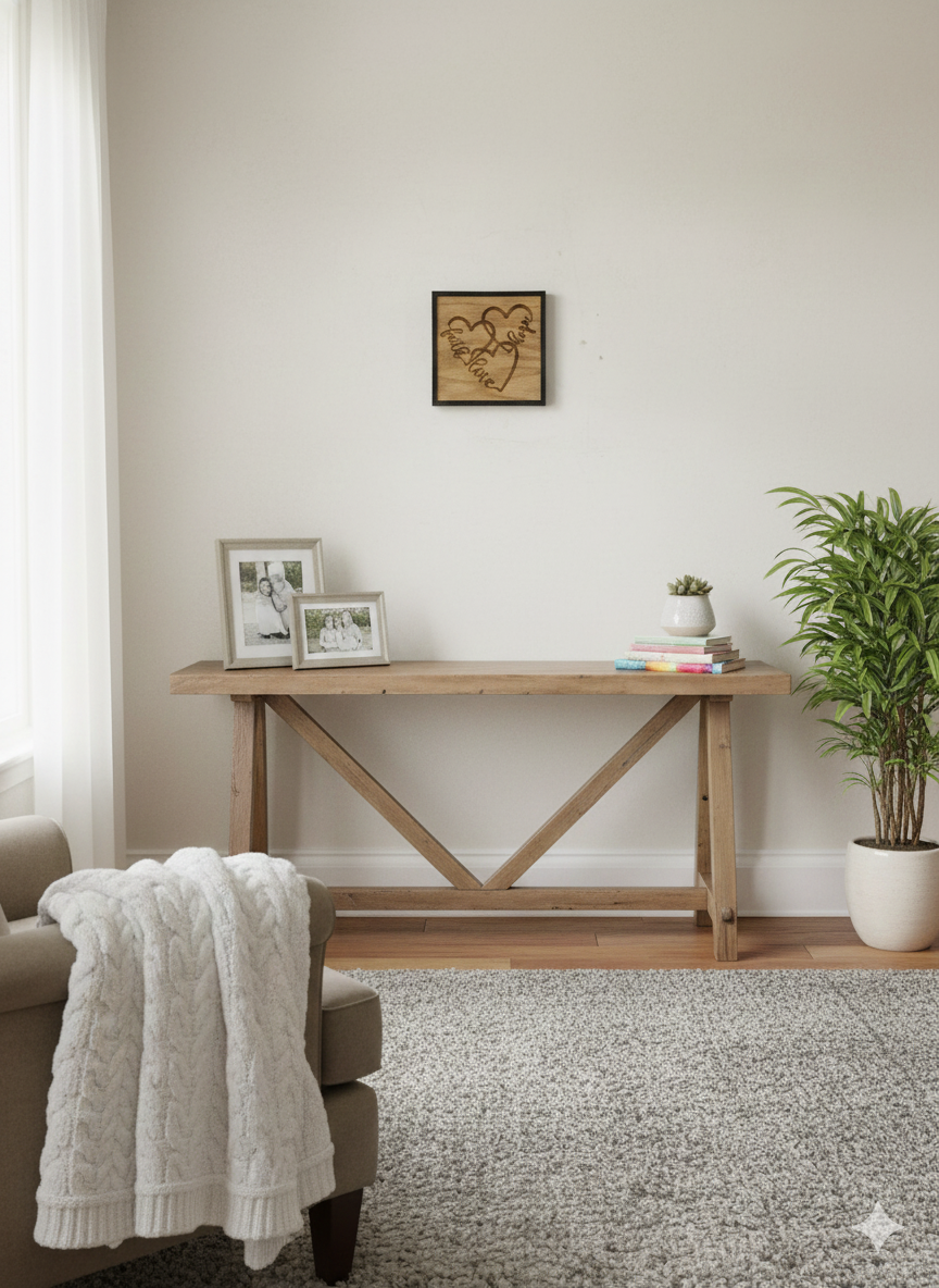 Faith, Hope, Love Hearts - Wooden Sign