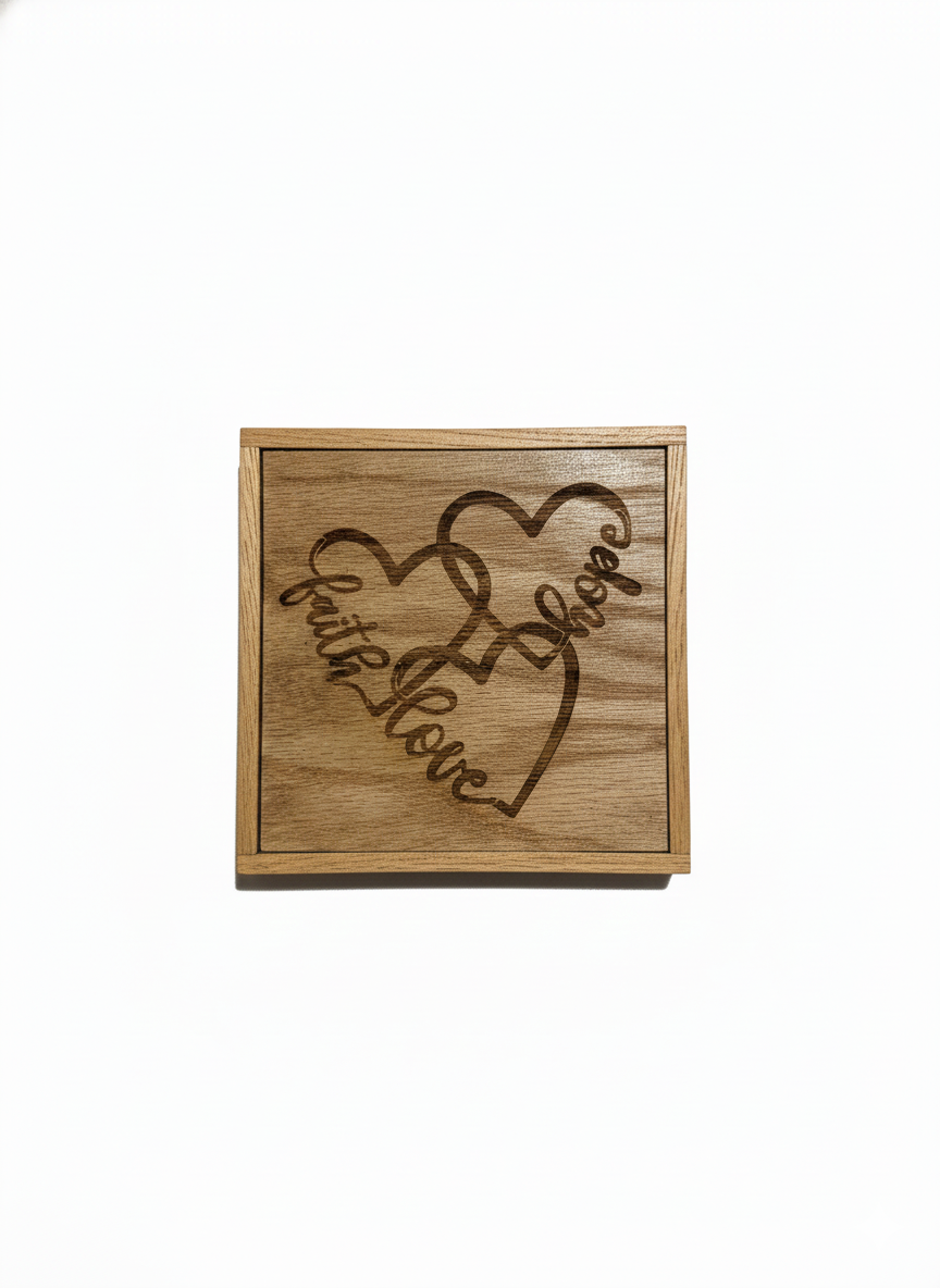 Faith, Hope, Love Hearts - Wooden Sign