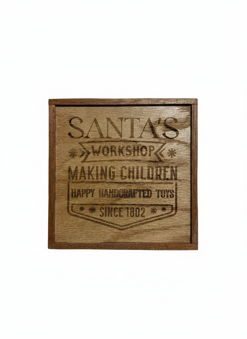 Santa's Workshop - Wooden Sign