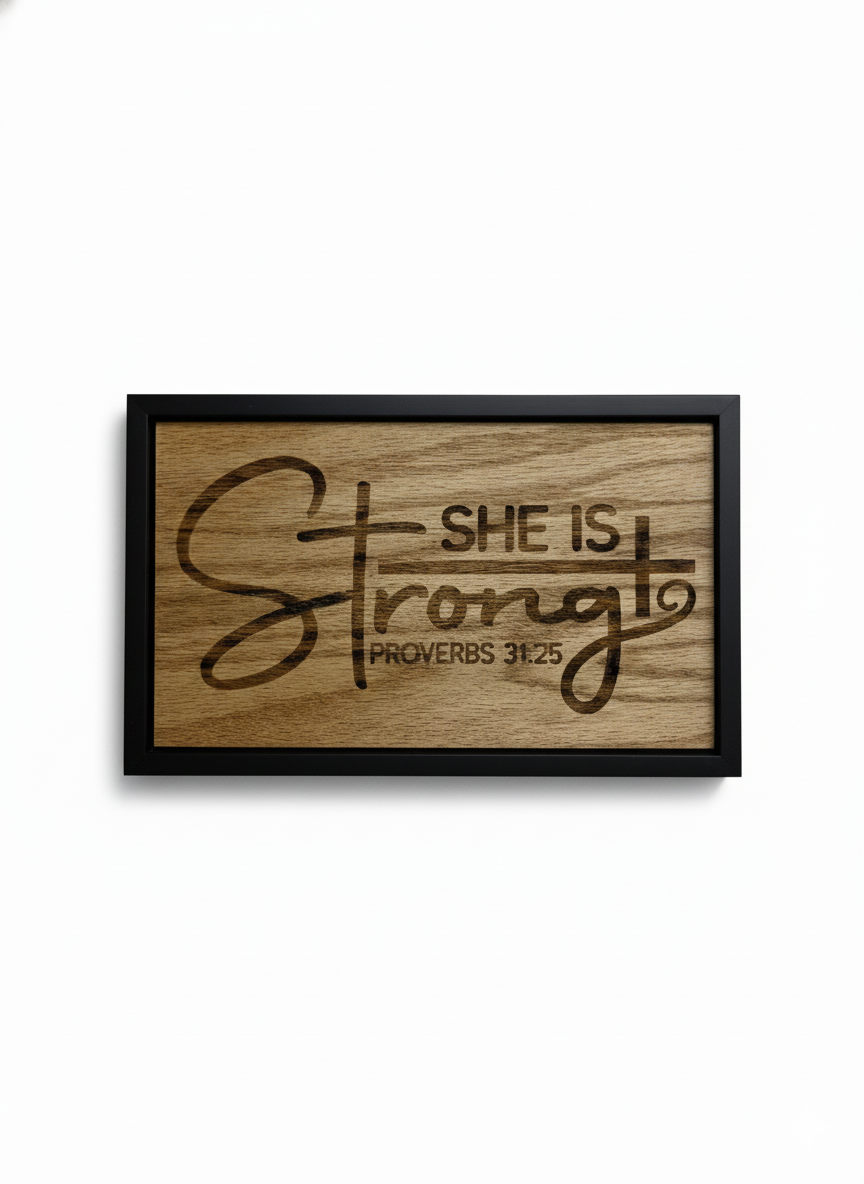 She is Strong - 6"x10" Wooden Sign