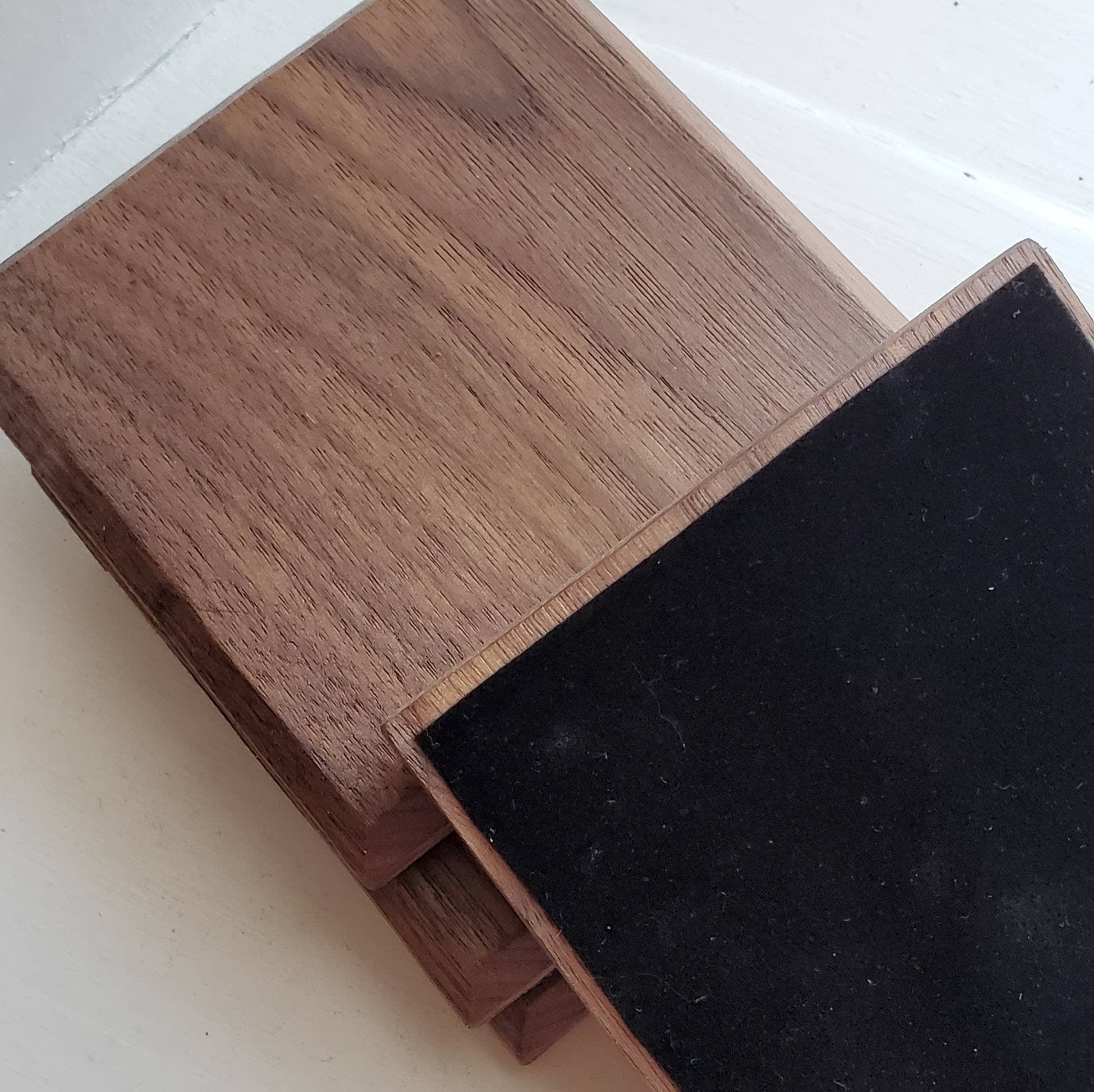 Handmade Walnut Coasters Set, Square Wooden Drink Coasters, Housewarming Gift