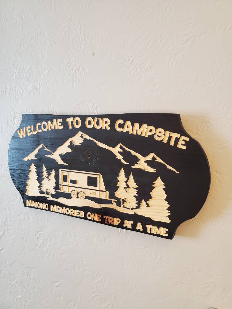Welcome to Our Campsite Sign, RV Decor