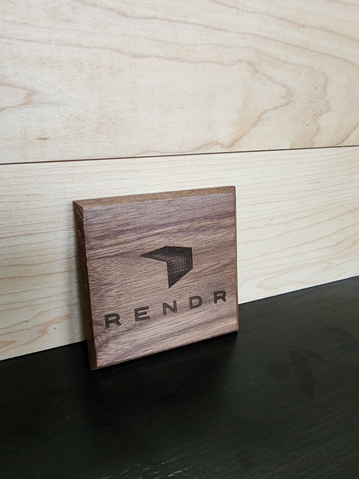 Personalized Walnut Wood Coaster Set with Holder, Engraved Corporate Gift