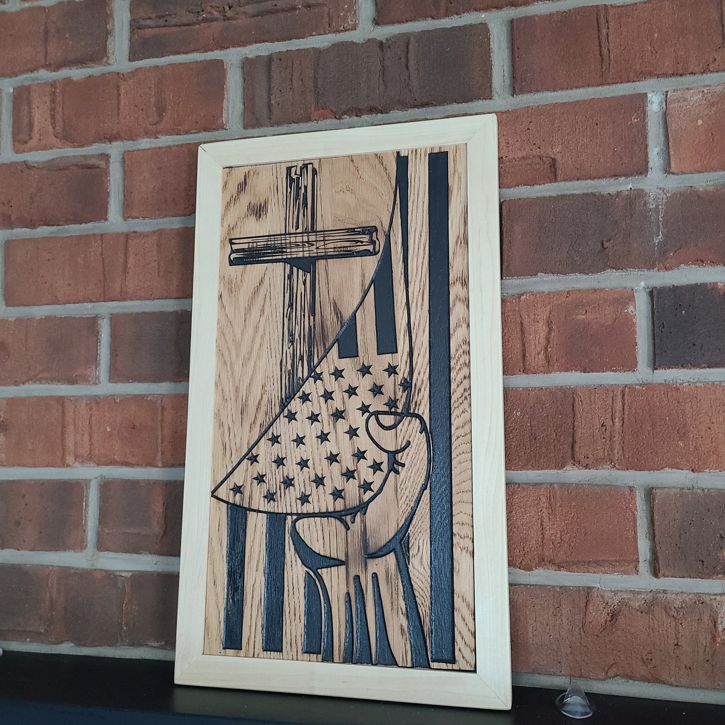 Wooden American Flag Cross Sign, Patriotic Wall Art, Veteran Gift