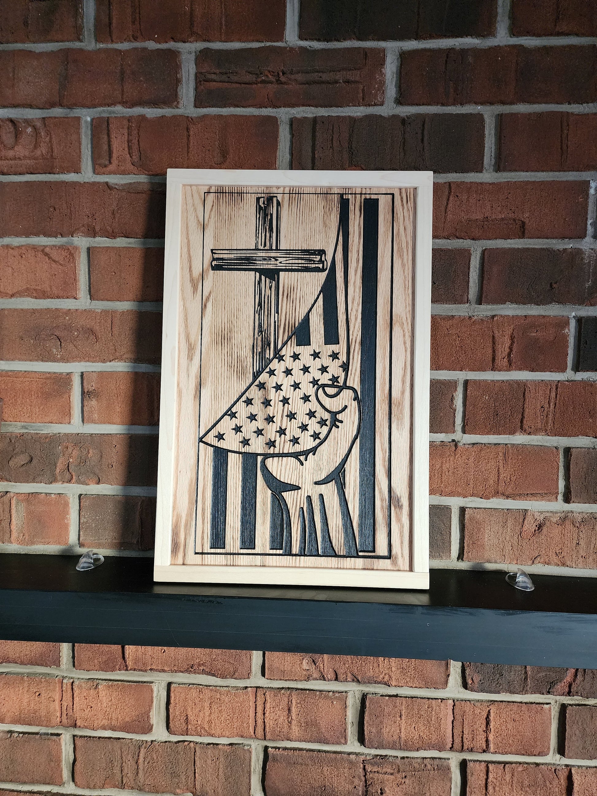 Wooden American Flag Cross Sign, Patriotic Wall Art, Veteran Gift