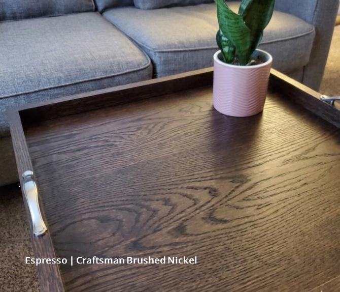 Modern Oak Serving Tray with Handles | Coffee Table Decor, Plant Tray