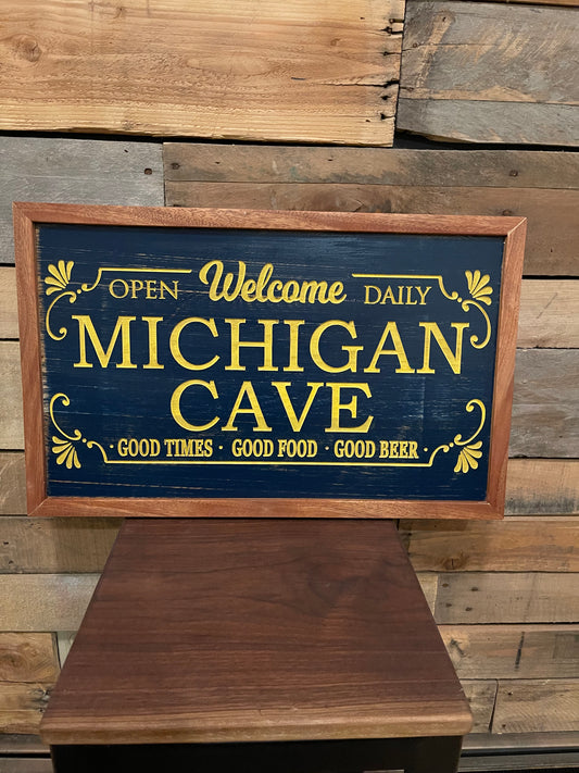 Michigan Cave Sign